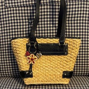 Brighton Black and Tan Woven Tote